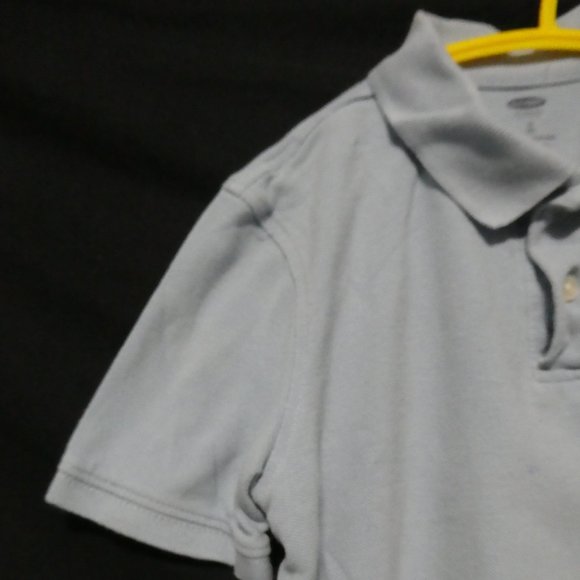 OLD NAVY, medium (8) regular, light blue polo, *juice stains SEE PIC, EUC - Picture 3 of 11